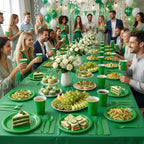 Tinybee 352 Pcs Green Plastic Plates, Disposable Dinnerware Set for 50 - Image 3