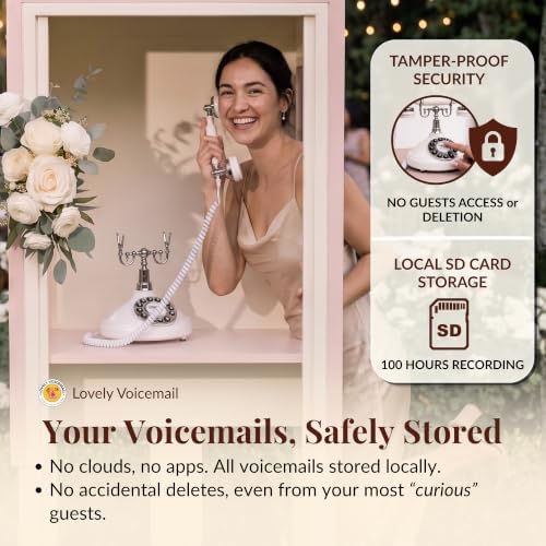 Audio Guest Book, Voicemail Phone Guestbook, White & Black - Image 5
