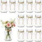 12 PCS 16oz Glass Mason Jars Flower Vases for Centerpieces, Clear by ZHURUININ