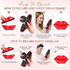 Audio Guest Book Phone for Weddings & Parties, Lip-Shaped Voicemail Recorder, Custom Message Recording, Adjustable Volume, Replay Function (Red) - Image 6