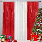 Eternal Beauty Red Sequin Backdrop Curtains, 4 Panels 2x8FT - Image 3