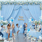 20ft x 10ft Wrinkle Free Baby Blue Wedding Backdrop Curtains for Party Bridal Shower Reception Decorations Baby Blue Fabric Curtain Backdrops Drapes for Photography Baby Shower Birthday Background - Image 2
