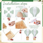 Meooeck 8 Sets Sage Green Hot Air Balloon Table Centerpieces Decor - Image 4