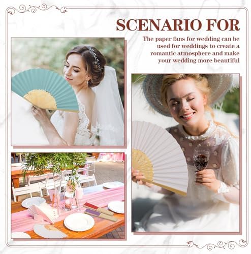 Yinkin 160 Pack Folding Hand Fans Bamboo for Party Favors, Multi Colors - Image 3