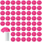 AVIVIHO 65pcs Fake Flowers Hot Pink Hydrangea Artificial Flowers Bulk (Not Squished, No Steaming Need) Silk Flowers with Stems for Wedding Decor,Home,Baby Shower,Table Centerpieces Decoration by Aviviho