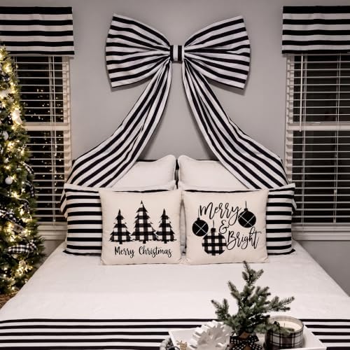 Wavwavw Giant Bow Big Wall Decor, Black,White, Polyester, Stripe - Image 6