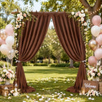 Brown Backdrop Curtains 10ftx10ft Rustic Polyester Photo Drapes - Image 2
