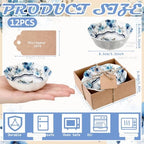 SiliFine 12 Pcs Wedding Favors for Guests Small Ceramic Bowls, Rose, Blue - Image 6