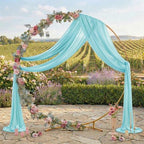 Pack of 2 Wedding Arch Drape Panel Fabric 30" x 50ft - Teal - Image 3