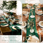 12 Pcs 10FT Emerald Green Cheesecloth Table Runner Gauze Fabric 35 x 120 Inches Long Boho Cheese Cloth Table Runner Rustic Semi Sheer Runner for Wedding Birthday Bridal Shower Party (Emerald Green) - Image 5
