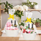 Tatuo 6 Pack Small Woven Basket with Gift Bags and Ribbons Empty Gift Baskets Cotton Rope Storage for Back to School Birthday Nursery Wedding Gifts(9.8 x 7.9 x 3.5 Inches) - Image 3