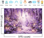 15x10ft Purple Butterfly Floral Backdrop for Photography Butterfly Flowers Girls Party Decorations Background Wedding Birthday Baby Shower Party Cake Table Decor Banner Photo Booth Props - Image 5
