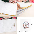 Andaz Press Personalized Wedding Guestbook with Gold Accents, Boho Feather Wreath White Guest Sign in Guest Registry 120 Pages 8.5 X 8.5 Memories Book for DIY, Scrapbook, Photo Album - Image 5