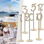 20pcs 1-20 Wooden Table Numbers with Holder Base for Wedding or Home Decoration (Wood Color) - Image 6