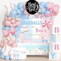 Baseball or Bows Gender Reveal Decorations, Party Balloons Decorations Kit Supplies Includes Balloons, Banner, Sash, Badge Backdrop, Topper, Poster, Balloon Boxes, Tablecloth, Marker 150 PCs by Fiesec