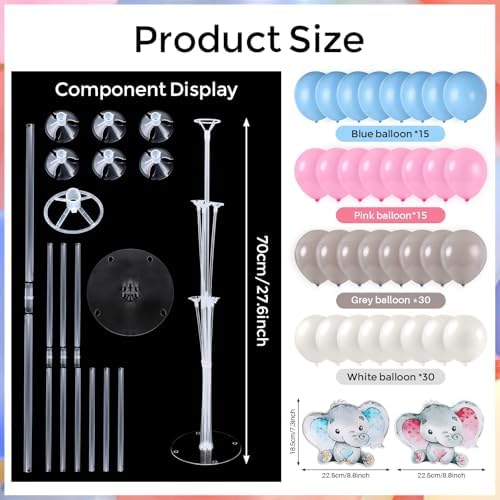 12 Sets Baby Shower Balloon Stand Kit for Table Pink Blue Gender Reveal with Balloon Baby Shower Centerpiece Decor for Baby Gender Reveal Decor Party Supplies - Image 3
