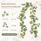 4 Tier Pine Wood Cupcake Tower with Sage Eucalyptus Vine Garland - Image 4