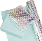 WRAPAHOLIC Jumbo Reversible Mermaid Wrapping Paper - 24 Inch X 100 Feet Jumbo Roll Scale with Colorful Foil Design, Perfect for Birthday, Baby Shower, Mermaid Party - Image 3