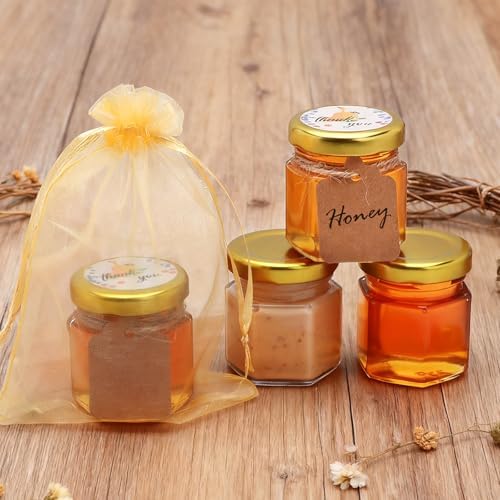 64 Pack 1.5oz Mini Honey Jars with Airtight Gold Lids - Image 3