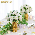 NUPTIO White Flower Centerpieces for Wedding Tables, Artificial Flower Ball - Image 3