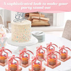 Thenshop 50 Pcs Clear Cupcake Boxes Individual 3.5 Inch, Rose Gold - Image 4