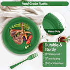 Green Plastic Plastic Party Plates and Napkins Set for Birthday, Christmas - Image 3