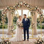 Metal Arch Backdrop Stand Wedding Arch Frame Set of 3 (7.2FT/6.6FT/6FT) Gold Backdrop Arch Stand for Wedding Ceremony Birthday Party Baby Shower Graduation Ceremony Decoration - Image 2