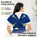 KeaBabies Baby Wrap Carrier, All in 1 Original Baby Carrier (Cobalt Blue) - Image 5