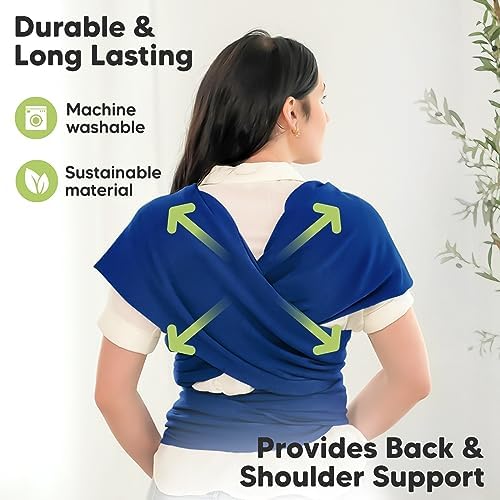 KeaBabies Baby Wrap Carrier, All in 1 Original Baby Carrier (Cobalt Blue) - Image 5