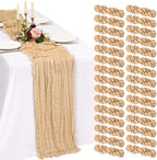 30 Pack Cheesecloth Table Runner 10FT Nude Table Runner Boho Gauze Cheese Cloth Table Runners Long Rustic Sheer Table Decorations for Wedding Party Baby Bridal Shower Birthday Holiday Home by Showgeous