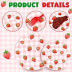 Ziliny 280 Pcs Strawberry Disposable Decorations Tableware Set - Image 4