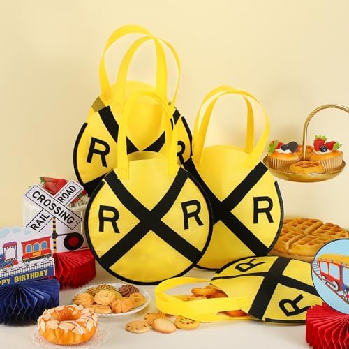 Tranqun 36 Pcs Train Party Favor Bags with Handle Non Woven - Image 3
