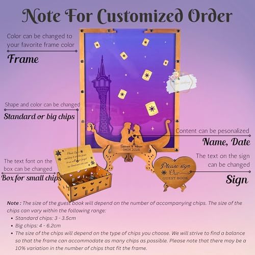 Wedding Guest Book Alternative Wooden Frame Princess Fairy Tale Keepsake - Image 7