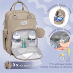 RUVALINO Baby Diaper Bag Backpack with Changing Pad, Waterproof, Clay - Image 2