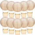 Baquler 12 Sets Print Burlap Baby Shower Decorations Hot Air Balloon Table Centerpieces DIY Boho Paper Lanterns Farmhouse Rustic Neutral Chinese for Wedding Birthday Party Classroom Decor by Baquler