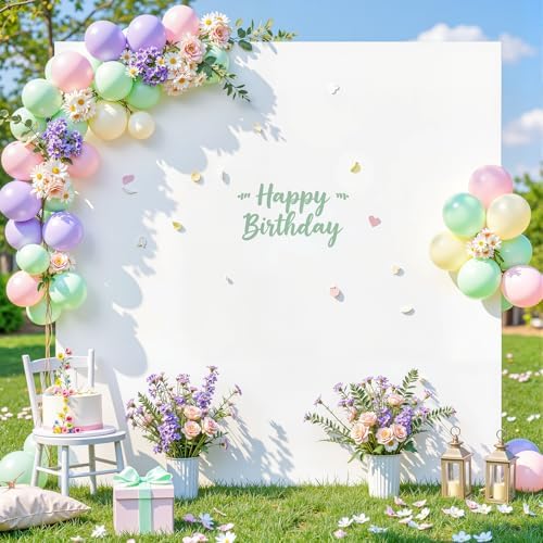 Besutolife Square Arch Backdrop Cover, 6.6×6.6 FT Spandex Arch Covers Stretchy Fitted Balloon Arch Stand Cover for Wedding, Birthday Party, Baby Shower, Photo Booth, Graduation Ceremony, White - Image 2