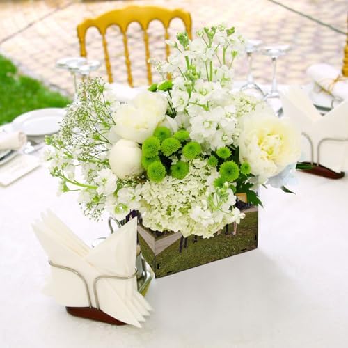 Weysat 4 Pcs Blank Sublimation Box Centerpieces for Baby Shower Wedding Birthday 6 Inch Wood Photo Display Gender Reveal Centerpieces Table Decoration Bridal Shower Birthday Party Favor - Image 5