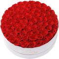Prifroti 75 Preserved Roses in Suede Box – Luxury Rose Flower Arrangement, Preserved Flowers Gifts for Women, Wife or Mom – Birthday, Anniversary, Valentine’s Day, Mother's Day (Red) by Prifroti