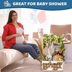 GiftAmaz White Wooden Baby Shower Crate Closet, Personalized Baby Basket - Image 2