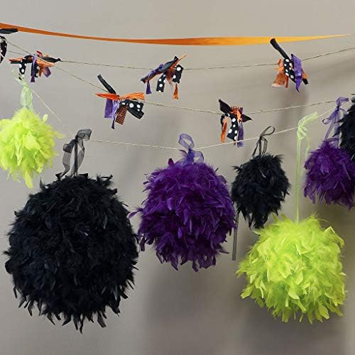ZUCKER 18 inch Fluffy Feather Hanging Pom Pom - Hanging Decor for Party, Wedding, Baby Shower or Home Decor (Black) - Image 3