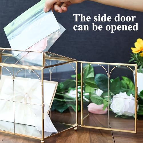 HighFree Glass Wedding Card Box with Lock & Slot (With Arch, Medium) - Image 5