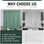 gogoparti 20x12ft Sage Green Backdrop Curtain, 4 Panels 5x12ft Thick Wrinkle-Free Polyester Fabric, Professional Photography Background for Wedding, Birthday, Baby Shower, Bridal Shower - Image 4