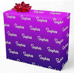 MyPupSocks Custom Birthday Gift Wrapping Paper, Personalized Gradient Purple Gift Wrap Paper with Logo Funny Wrapping Paper Roll for Men Women Boys Girls Christmas Memorial 58x23 3 Rolls by MyPupSocks
