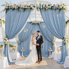 50x12 ft Dusty Blue Backdrop Curtains for Weddings, Birthdays and Photos - Image 6