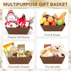 20PACK brown Baskets For Gifts Empty, 10 x 8”Thick Gift Basket with 20 Clear Bags and 20 Pull Bows, DIY Gift Basket Kit for Christmas, Thanksgiving, Wedding - Image 7