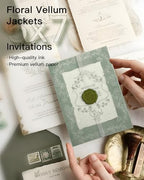 Vellum Paper 5x7 Pre-Folded White Floral Garland, Vellum Jackets 100 Pcs - Image 4