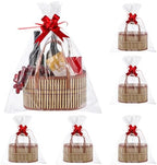 Tioncy 6 Set Woven Bamboo Gift Baskets with Handles Empty,Yellow by Tioncy