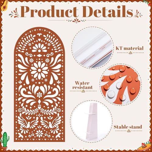 Gerrii 6 ft Cielito Lindo Arch Backdrop, All-in-one Stand up, Brown - Image 3