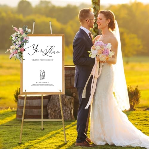 Heavy Duty Large Easel Stand for Mirror Display Wedding Sign(Gold 47'') - Image 6