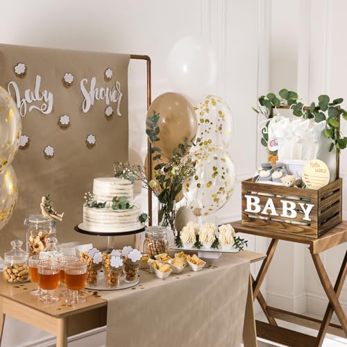 Barydat Wooden Baby Shower Crate Closet Set, Brown - Image 6